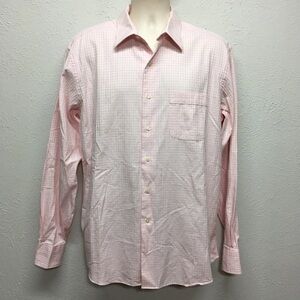 Tommy Bahama Light Pink Checkered Dress Shirt Mens 16.5